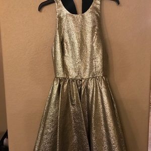 Alice + Olivia gold metallic dress